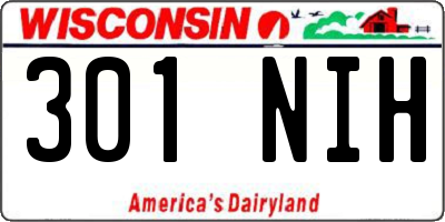 WI license plate 301NIH