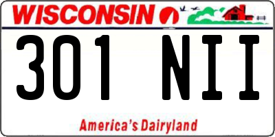 WI license plate 301NII