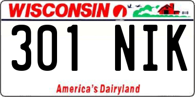 WI license plate 301NIK