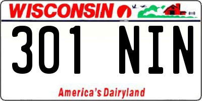 WI license plate 301NIN