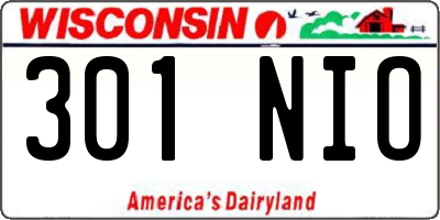 WI license plate 301NIO
