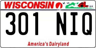 WI license plate 301NIQ