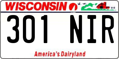 WI license plate 301NIR