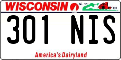 WI license plate 301NIS