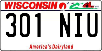 WI license plate 301NIU