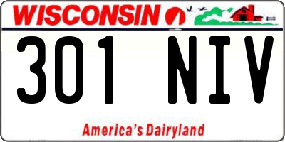 WI license plate 301NIV