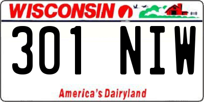 WI license plate 301NIW