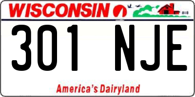 WI license plate 301NJE