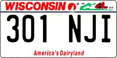 WI license plate 301NJI