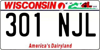 WI license plate 301NJL