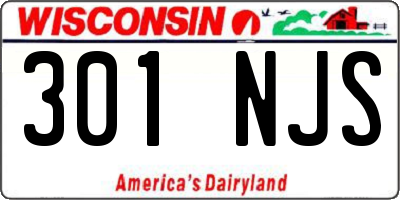 WI license plate 301NJS