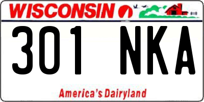 WI license plate 301NKA