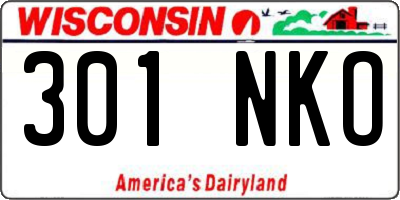 WI license plate 301NKO