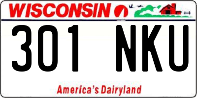 WI license plate 301NKU