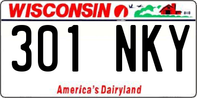WI license plate 301NKY