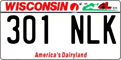 WI license plate 301NLK