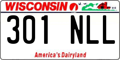 WI license plate 301NLL