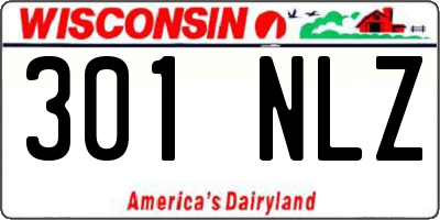 WI license plate 301NLZ