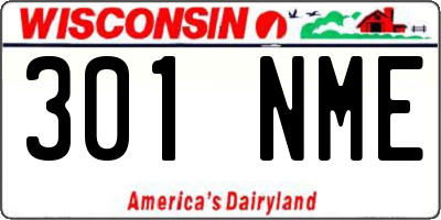 WI license plate 301NME