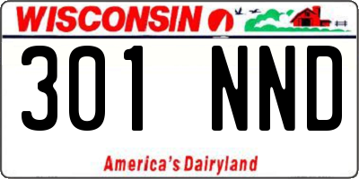 WI license plate 301NND