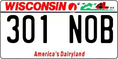 WI license plate 301NOB