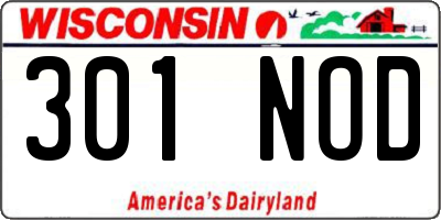WI license plate 301NOD