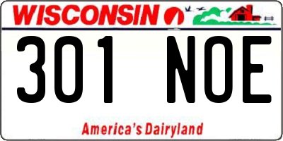 WI license plate 301NOE