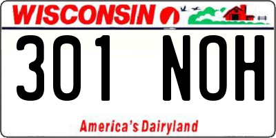 WI license plate 301NOH