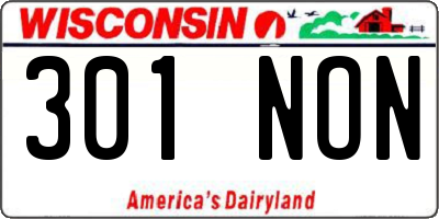 WI license plate 301NON