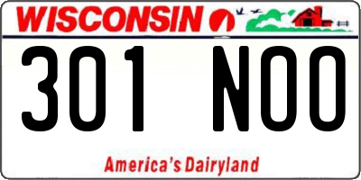 WI license plate 301NOO