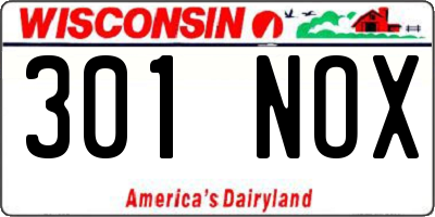 WI license plate 301NOX