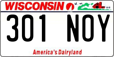 WI license plate 301NOY