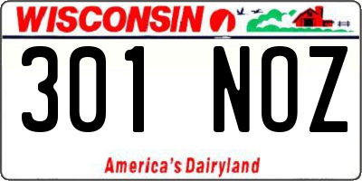 WI license plate 301NOZ
