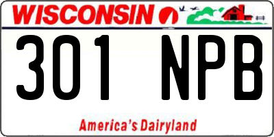 WI license plate 301NPB