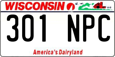 WI license plate 301NPC
