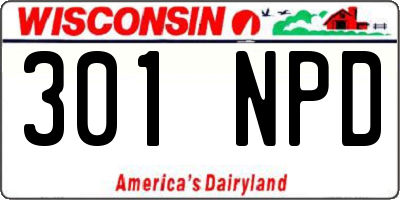 WI license plate 301NPD
