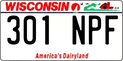 WI license plate 301NPF
