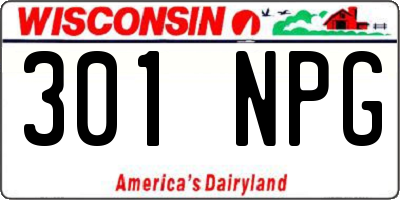 WI license plate 301NPG