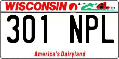WI license plate 301NPL
