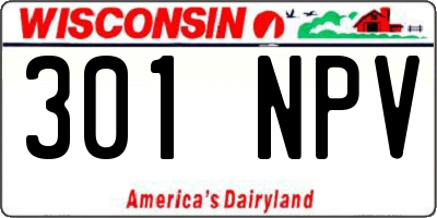 WI license plate 301NPV