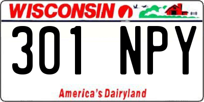 WI license plate 301NPY