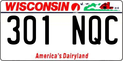 WI license plate 301NQC