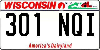 WI license plate 301NQI