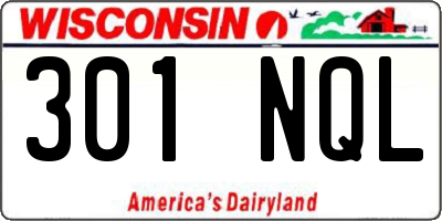 WI license plate 301NQL