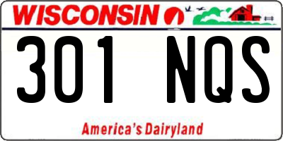 WI license plate 301NQS
