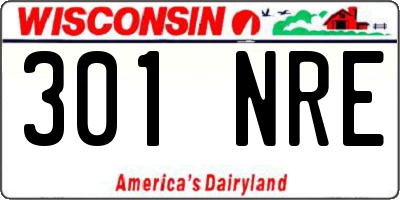 WI license plate 301NRE