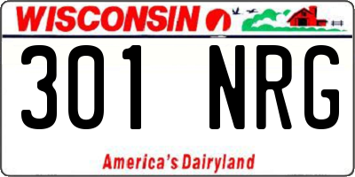 WI license plate 301NRG