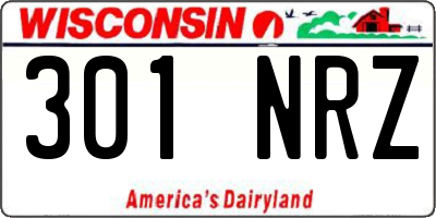WI license plate 301NRZ