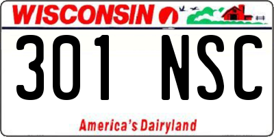 WI license plate 301NSC