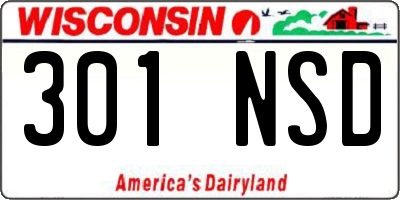 WI license plate 301NSD